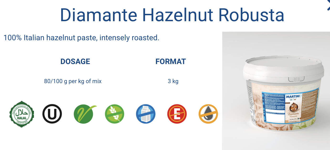 Nocciola ROBUSTA MM - 3 kg pasta lieskový orech