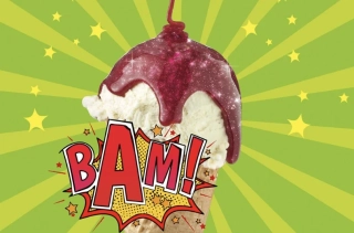 BAM Farebný trblietajúci efekt Ice flip ríbezľová poleva 1kg  3D